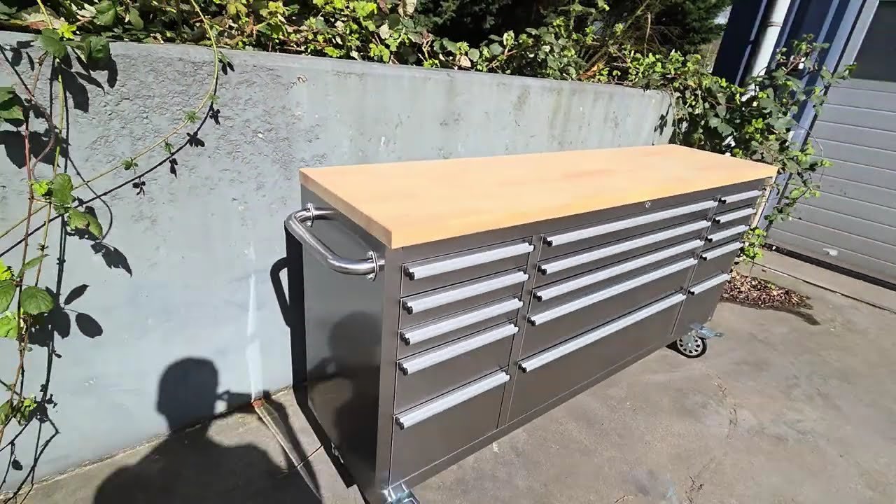 Werkbank gereedschapswagen gereedschapskar 72 inch rvs