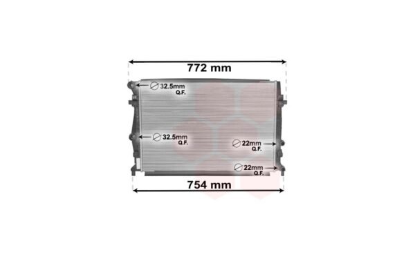 Radiator benzine 1.2 TSi met ingebouwde hulpkoeler geschikt voor golf 7 2012-2017