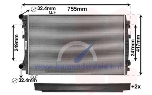 Radiator geschikt voor Tiguan 1.4 TSi ovale buizen