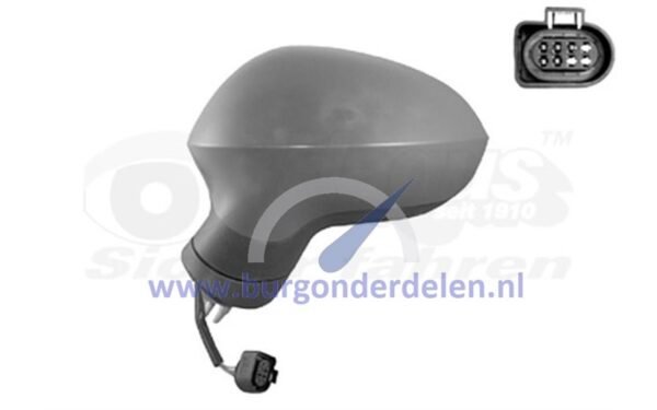 Leon vanaf 4/2009 Buitenspiegel elek. volledig links primer verwarmd 5 pin
