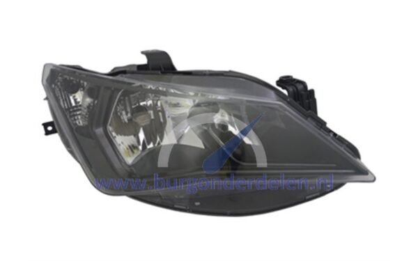 Ibiza tot 7/2015 Dubbele koplamp rechts H7 + H7 FR zwart voor elekt. regel.