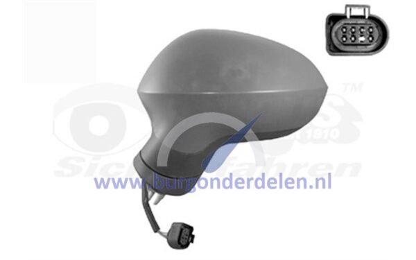 Leon vanaf 4/2009 Buitenspiegel elek. volledig links primer verwarmd elek. inklapbaar 7 pin