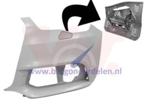 A1 Voorbumper blad hoek links met kap en mechanisme koplampsproeier