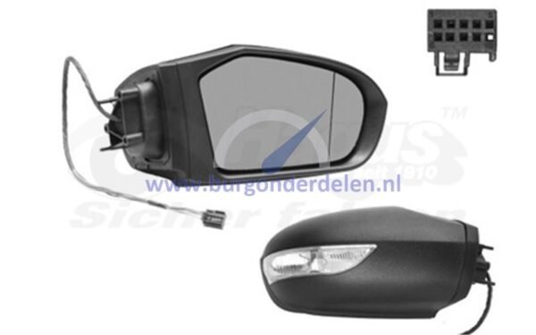 A W169 tot 5/2008 Spiegel elektrisch volledig rechts elektrisch inklapbaar primer verwarmd