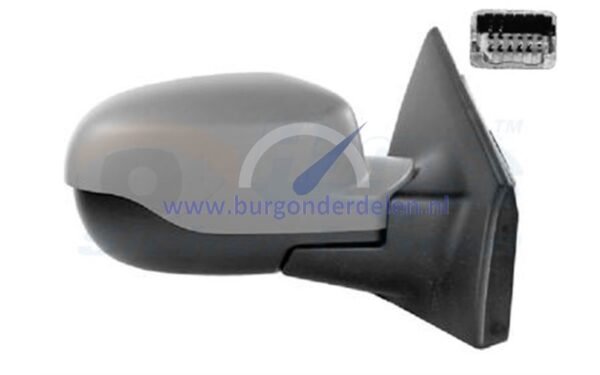 Clio Buitenspiegel elektrisch volledig rechts verwarmd primer temp. sensor 7 pin