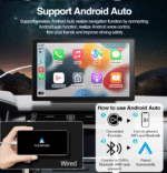 portable Smart Navigatie Apple Carplay & Android Auto 9inch   Touchscreen - Bluetooth - Afbeelding 5
