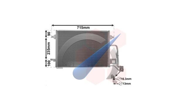 Condenser without dryer suitable for Passat