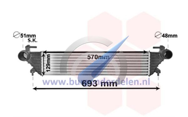 500L Intercooler 0.9 / 1.4 940 B7.000 / 1.3 D / 1.6 D