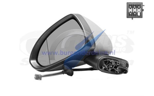 Corsa D Door Mirror Electric Complete Left Primed Heated Aspherical