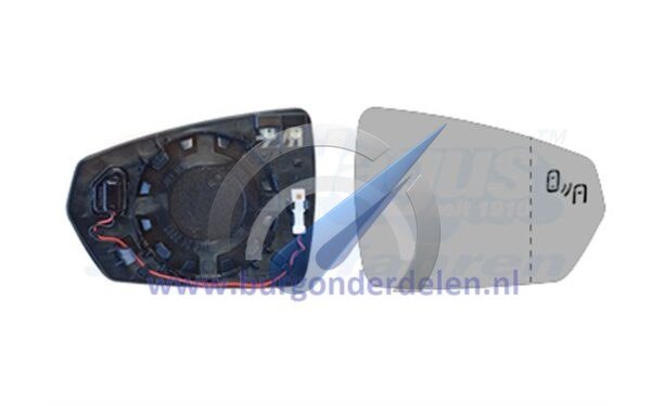 Heated mirror glass right blind spot suitable for Polo 2G 2017-2021