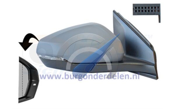 Electric exterior mirror, fully heated right, electric primer, foldable, 12-pin memory, suitable for Polo 2G 2017-2021