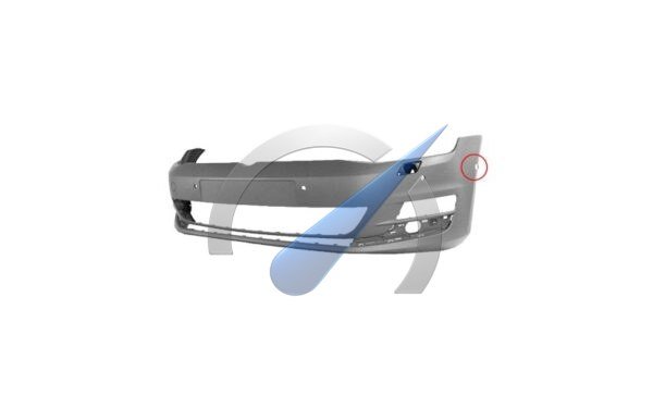 Pare-chocs avant apprêté avec 6 emplacements pour capteurs de stationnement et lave-phares, compatible avec Golf 7 2012-2017
