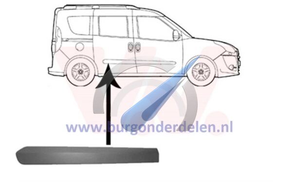 Doblo rear door trim right sliding door