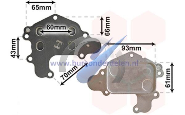 P208 Oil cooler for engine 1.2 PureTech / THP