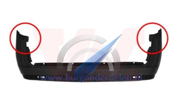 Pare-chocs arrière Doblo noir 2 portes
