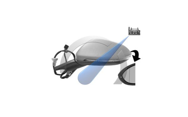 Door mirror electric fully left heated primed aspherical 6 pin suitable for Golf 7 & 7.5 2012-2020