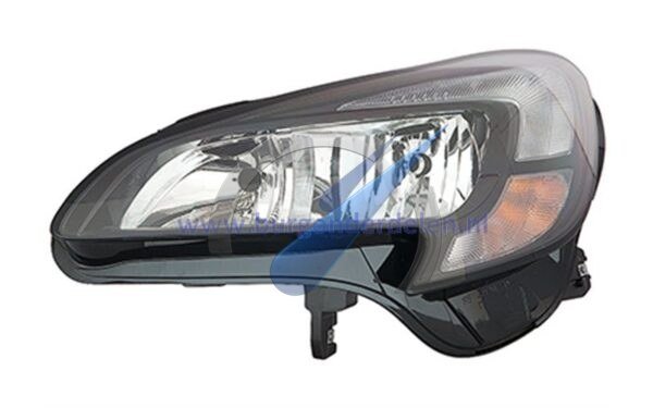 Faro delantero izquierdo Corsa E H7 + H7 con motor eléctrico y embellecedor negro.