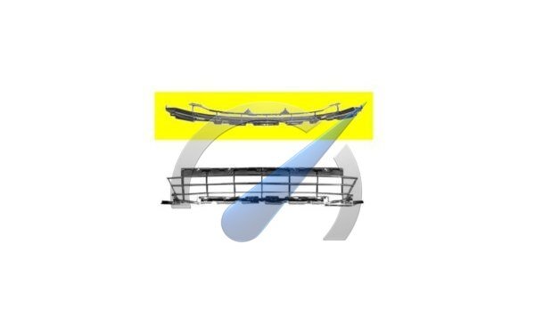 P207 to 2009 Front bumper grille Sport over chrome