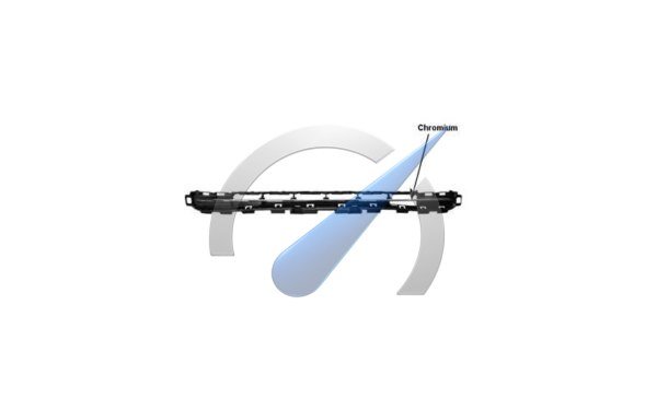 P207 from 2009 Front bumper upper grille black chrome