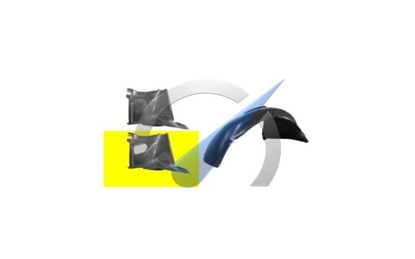 Left wheel arch liner front section with hole suitable for Golf 5 Golf Plus