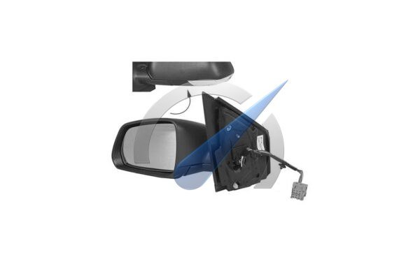 Elektrisch verstellbarer Außenspiegel links, asphärisch, beheizt, schwarz, passend für Polo 9N3 2006-2009