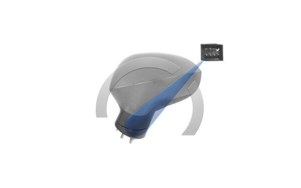 Ibiza Exterior mirror electric, fully left, primer heated, electrically folding