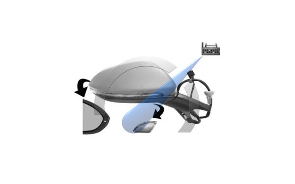 Electric exterior mirror, fully heated right, electric primer incl. top light, 13-pin, suitable for Golf 7 & 7.5 2012-2020