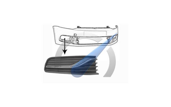 Right fog light grille closed with chrome suitable for Polo 6C 2014-2017