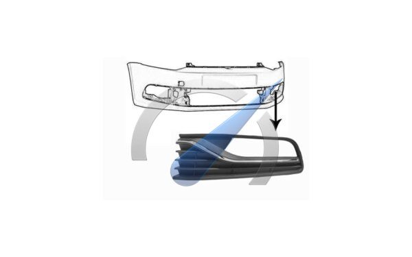 Fog light grille left open with chrome suitable for Polo 6C 2014-2017