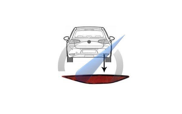 Right reflector suitable for Golf 7 2012-2017