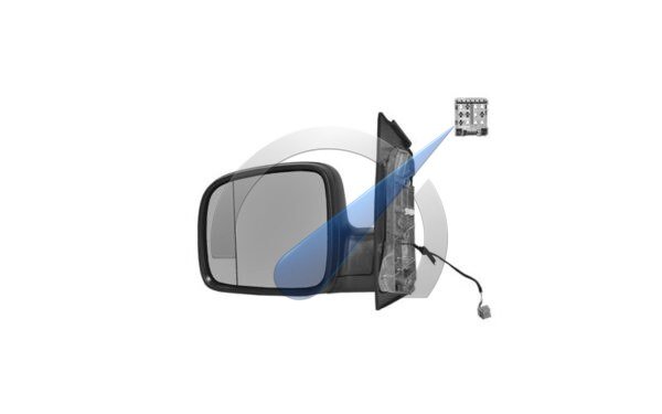 T5 Door mirror electric complete left black heated aspherical