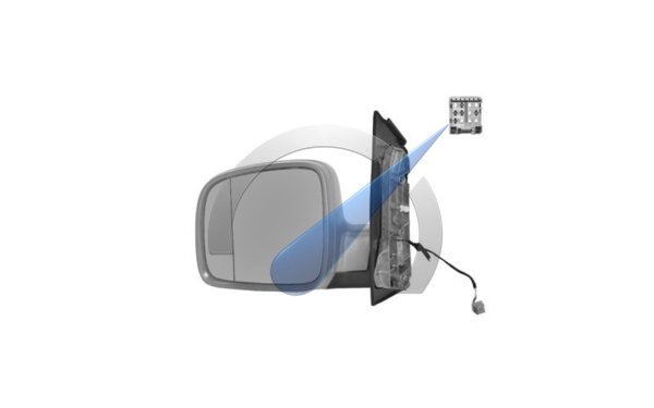 T5 Exterior mirror electric complete left primed heated aspherical.