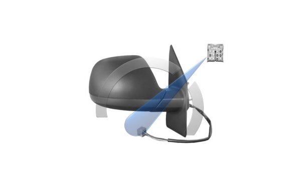 T5 Electric exterior mirror full right black heated 5-pin