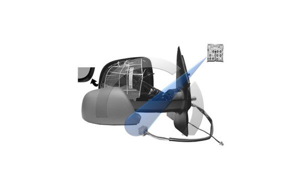 T5 vanaf 2012 Buitenspiegel elektrisch volledig rechts primer elek. inklpb. met antenne verwarmd