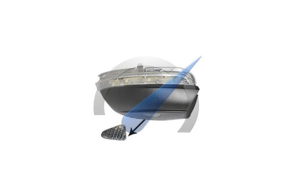 Side light in right mirror with bottom light suitable for Scirocco