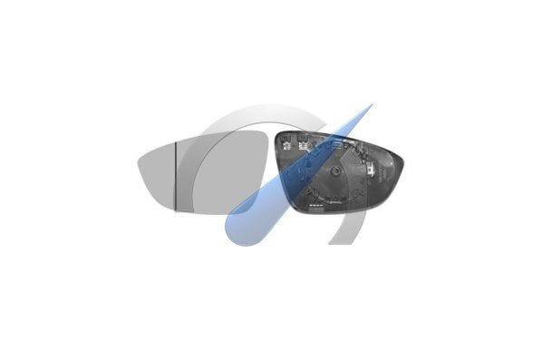 Links elektrisch beheiztes Spiegelglas, geeignet für Scirocco