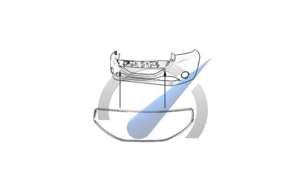Front bumper chrome trim Peugeot 208 2012-20215