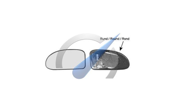 Focus until 2004 Heated mirror glass right, replacement for HAGUS lenses