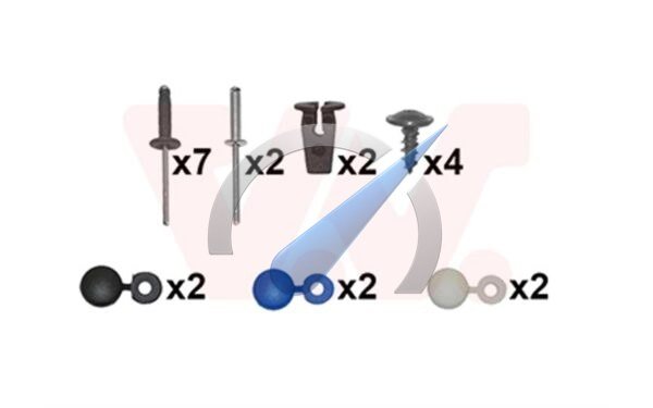 Kit de fixation de pare-chocs avant compatible avec Polo 6R/6C 2009-2017