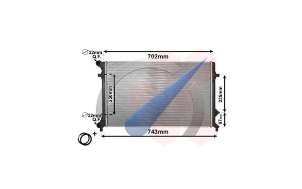 Radiator suitable for Passat petrol brazed