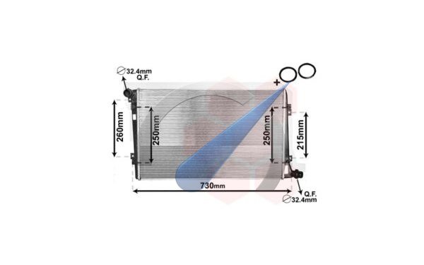 Radiator geschikt voor Passat diesel BLS 77 KW