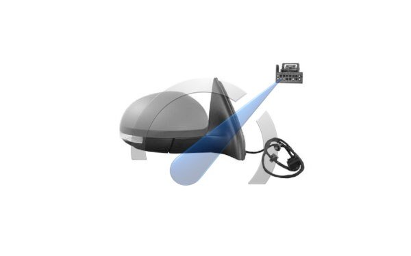Electric exterior mirror fully heated right folding with bottom light suitable for Tiguan