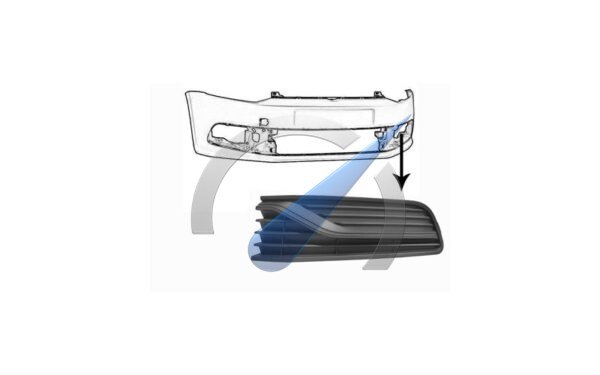 Fog light grille left closed without chrome suitable for Polo 6C 2014-2017