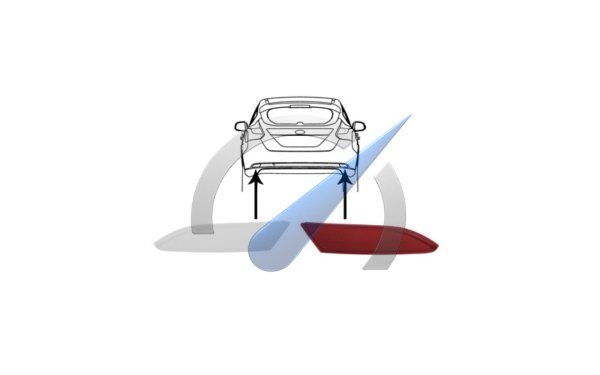 Focus 2014-2018 Reflector rechts 4 deurs in bumper