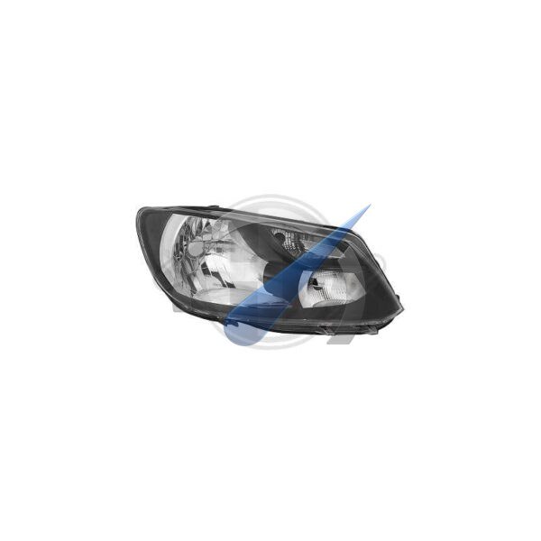 Phare droit H4 avec moteur électrique, noir, compatible avec Caddy 2013-2015