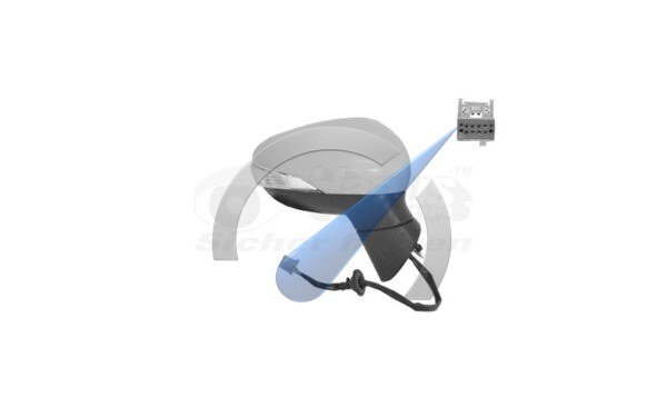 Fiesta 08-13 Right exterior mirror primer heated 8-pin electrically folding fully electric