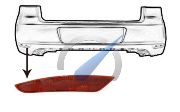 Reflector links in bumper kersenrood geschikt voor Golf 6 2009-2012