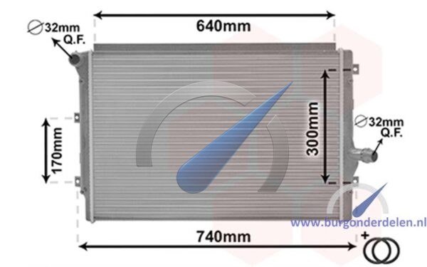 Radiator geschikt voor Golf Passat Eos Caddy Touran