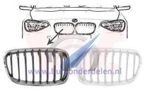 F20/21 Grille trim right SPORT black chrome