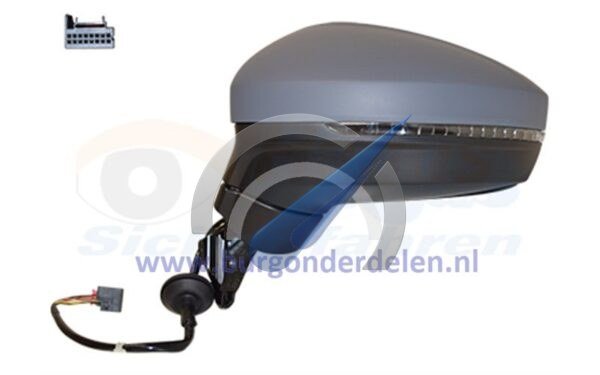 Elektrisk, fullvarmet, venstre sidespeilprimer, 6-pins, egnet for Tiguan